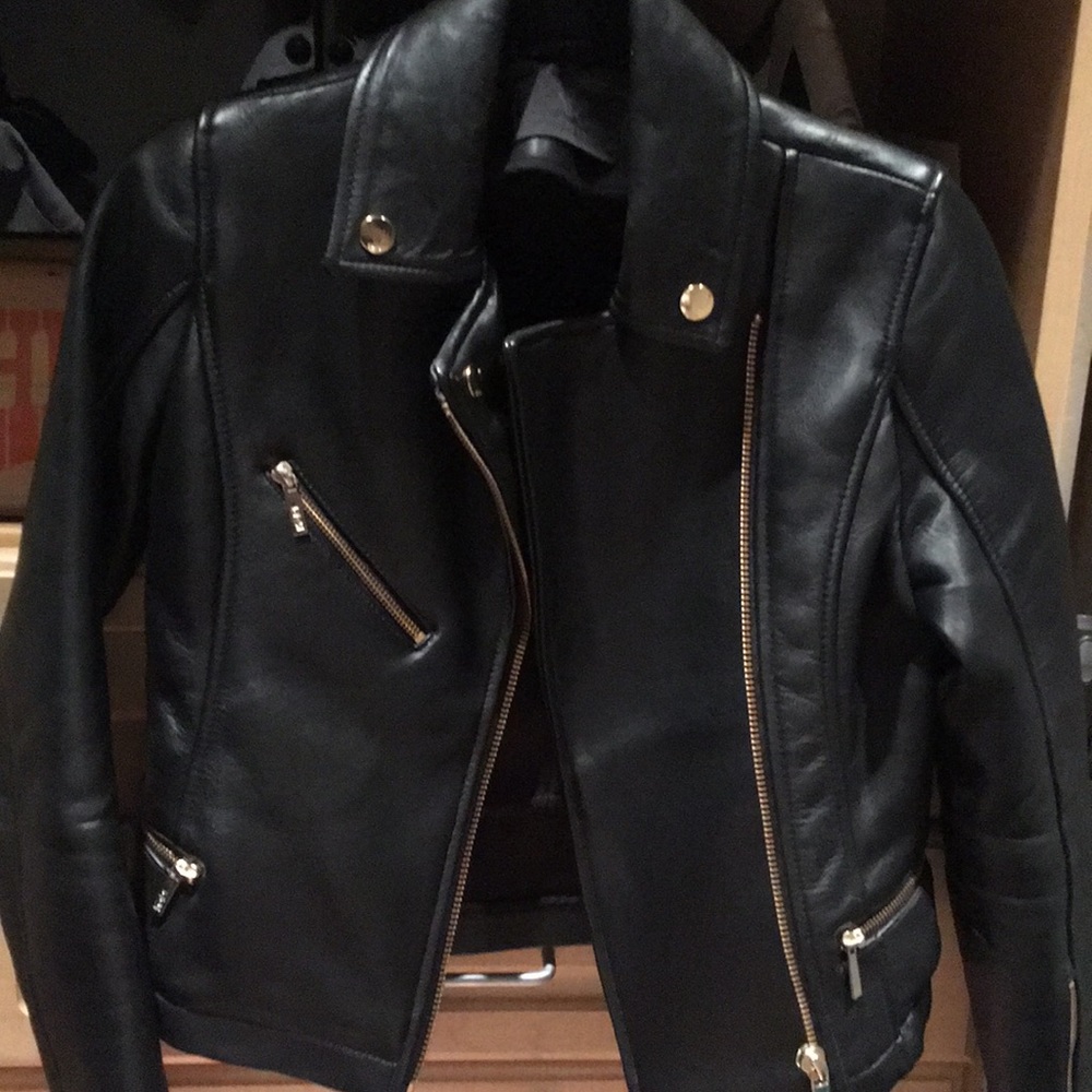Karl Lagerfeld leather motorcycle jacket